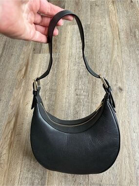 COS Crescent Leather Shoulder Bag